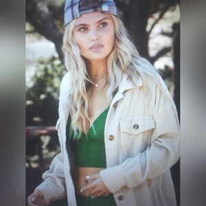 Aerie Corduroy Cream Beige Jacket